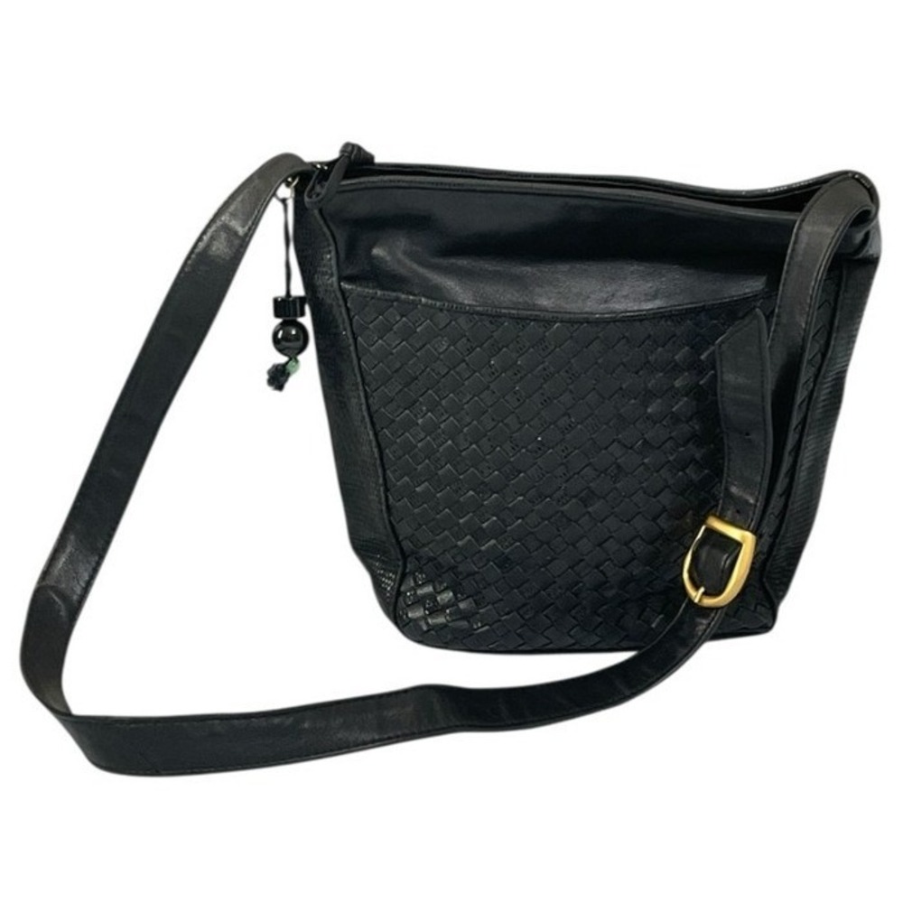 Vintage Ganson Chic Black Woven Crossbody Bag *READ*‎